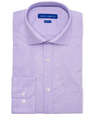 Vince Camuto Men's Slim-Fit Comfort Stretch Amethyst Geo Dobby Dress Shirt Vince Camuto Men's Slim-Fit Comfort Stretch Amethyst Geo Dobby Dress Shirt