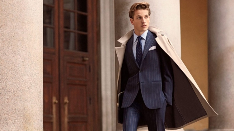 Arnaldo Anaya-Lucca photographs Hugo Sauzay for Vitale Barberis Canonico's fall-winter 2018 campaign.