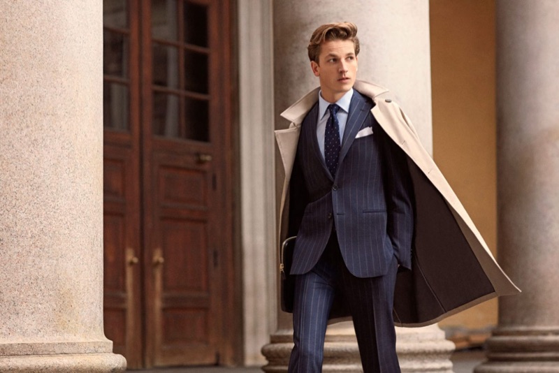 Arnaldo Anaya-Lucca photographs Hugo Sauzay for Vitale Barberis Canonico's fall-winter 2018 campaign.