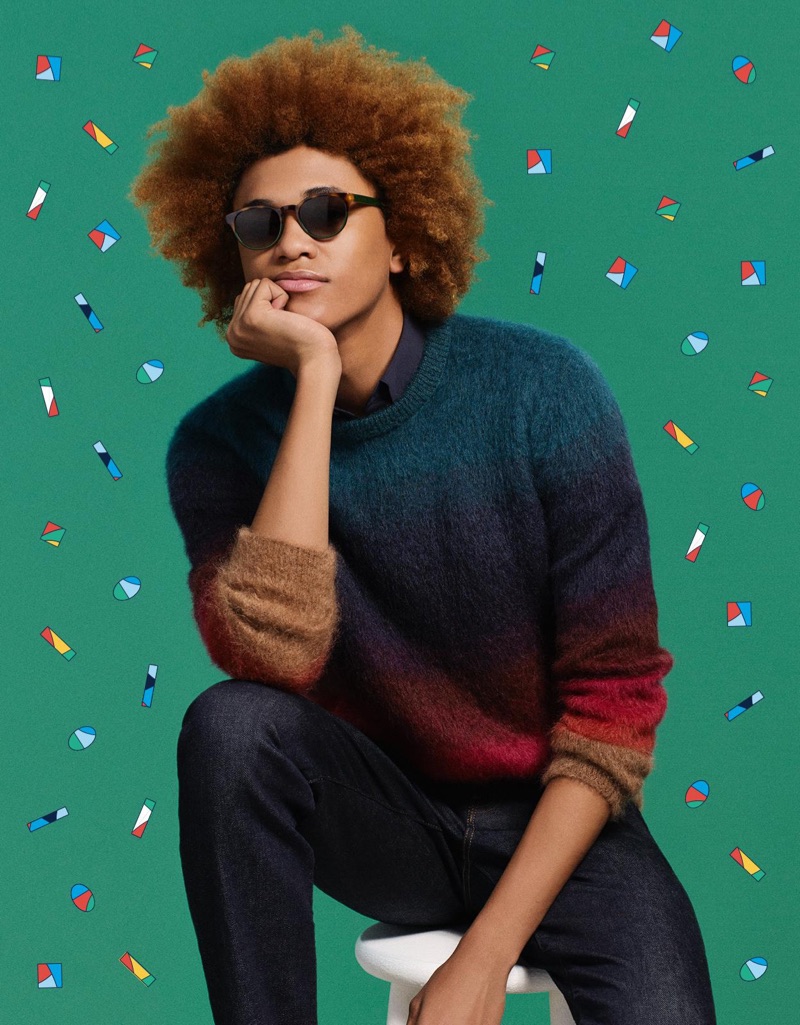 Michael Lockley sports Warby Parker's Percey Holiday sunglasses in Evergreen Tortoise Fade.