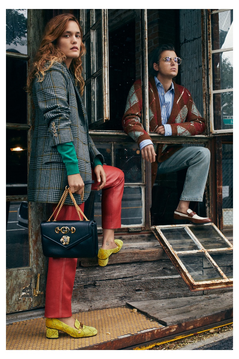 Wet's Kelly Zutrau and Joe Valle wear Gucci for Harper's Bazaar.