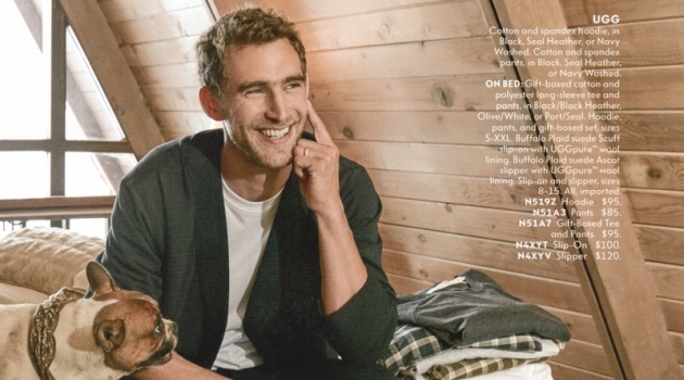 Cabin Fever: Will Chalker Dons Winter Style for Neiman Marcus All smiles, Will Chalker relaxes in loungewear from UGG.