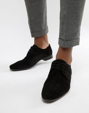 ASOS DESIGN derby shoes in black suede - Black ASOS DESIGN derby shoes in black suede - Black
