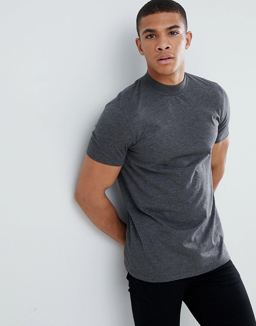 ASOS DESIGN turtleneck t-shirt in gray – Gray | The Fashionisto