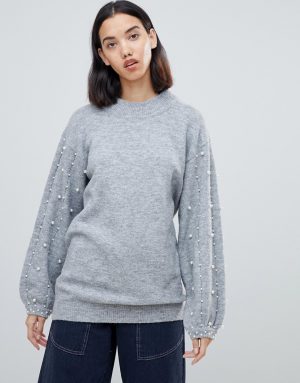 Amy Lynn sweater with embellished detail - Gray Amy Lynn sweater with embellished detail - Gray