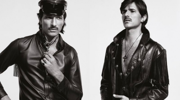 Andres Velencoso Rocks Leather Fashions for Glass Men Cover Shoot Andres Velencoso rocks leather fashions for Glass Men.