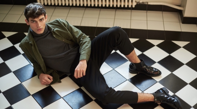 Bart Taylor Poses for Chic Photo Set Posing for a new photo shoot, Bart Taylor dons a smart menswear look.