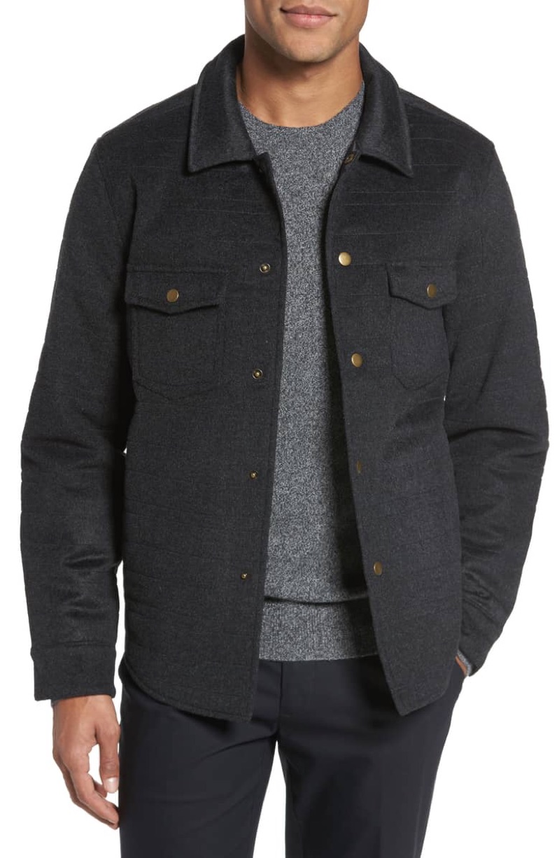 Billy Reid Michael Slim Fit Quilted Shirt Jacket