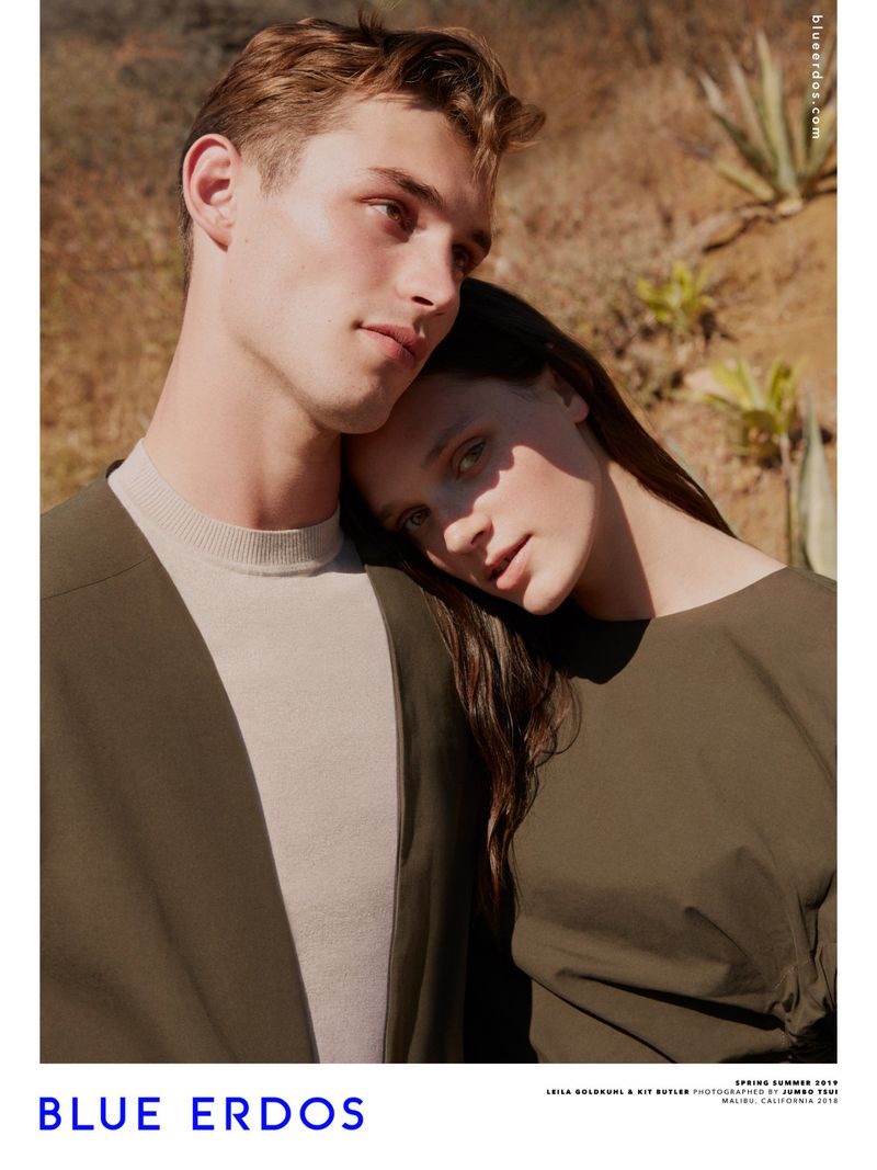 Models Kit Butler and Leila Goldkuhl appear in Blue Erdos' spring-summer 2019 campaign.