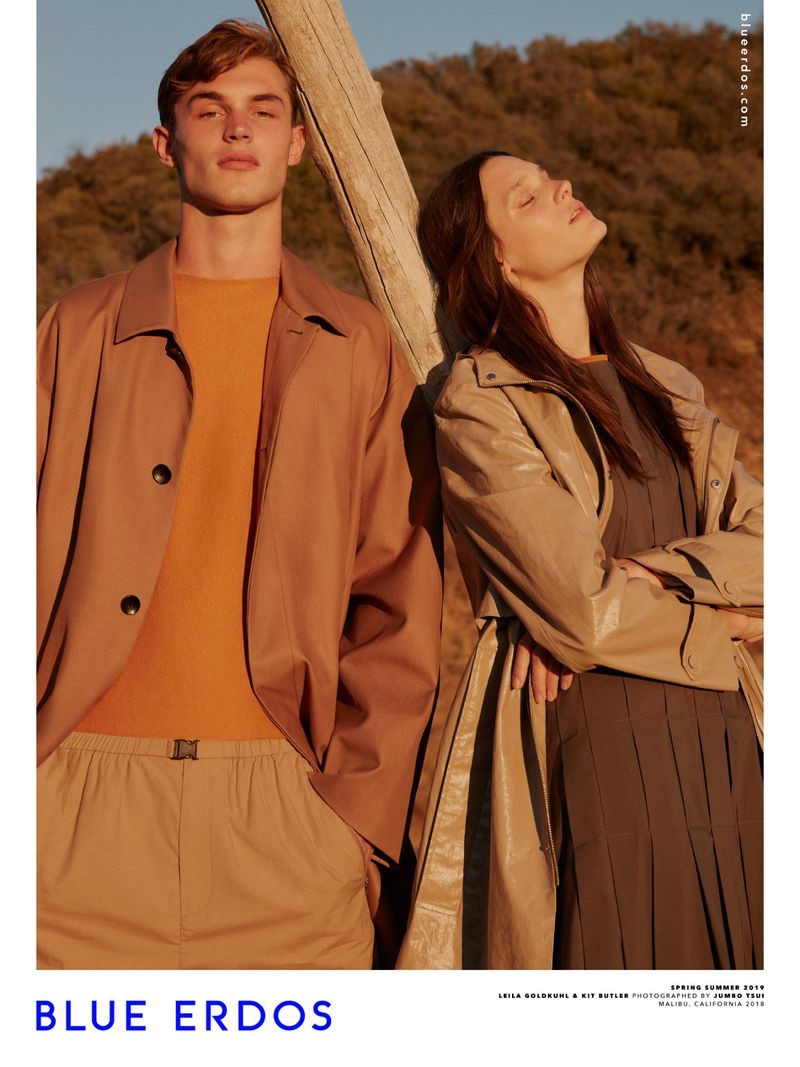 Jumbo Tsai photographs Kit Butler and Leila Goldkuhl for Blue Erdos' spring-summer 2019 campaign.