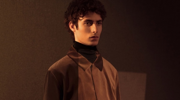 Oscar Kindelan Embraces Minimal Party Style in COS Warming up to velour, Oscar Kindelan wears a coordinated outfit by COS.