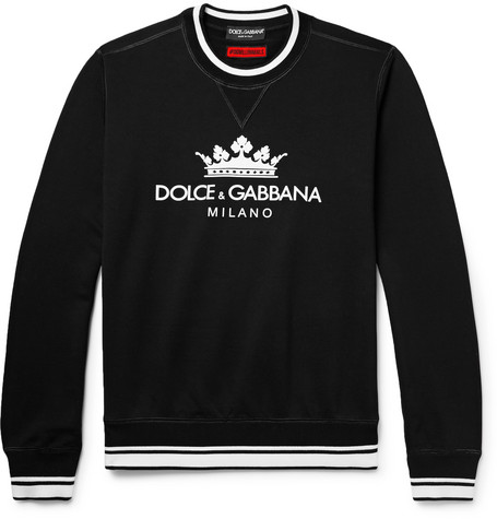Dolce & Gabbana – Logo-Print Loopback Cotton-Blend Jersey Sweatshirt ...