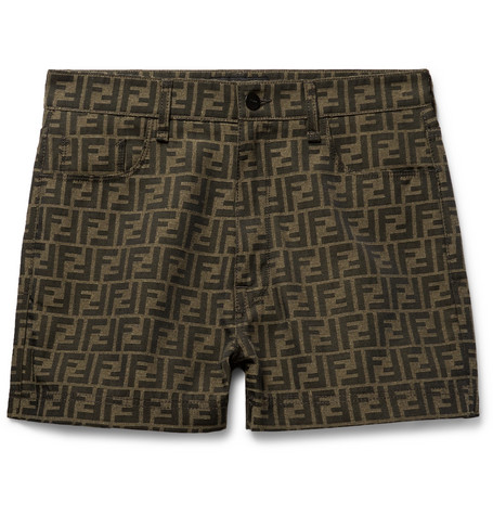 Fendi – Logo-Jacquard Shorts – Men – Brown | The Fashionisto