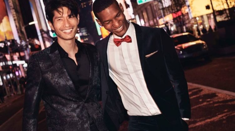 Dressed to impress, models Daniel Liu and Brad Allen wear formal styles by H&M.
