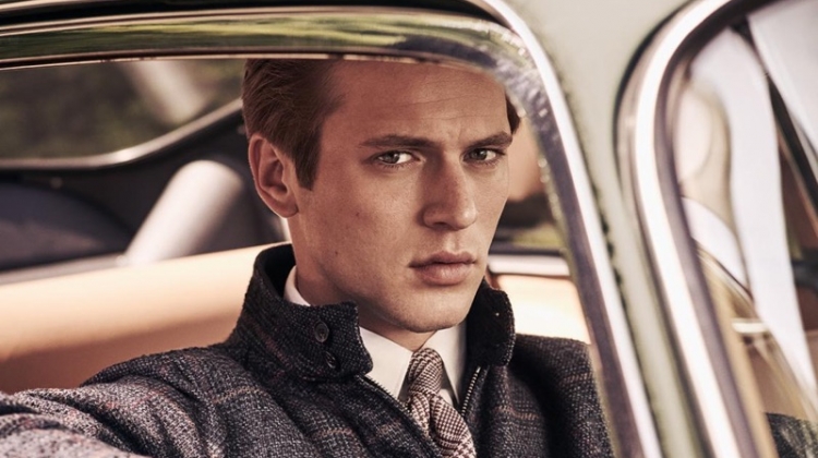 Jules Raynal stars in Hackett London's fall-winter 2018 campaign.