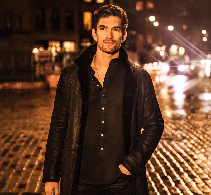 David Sanz steps out in John Varvatos for the holidays.