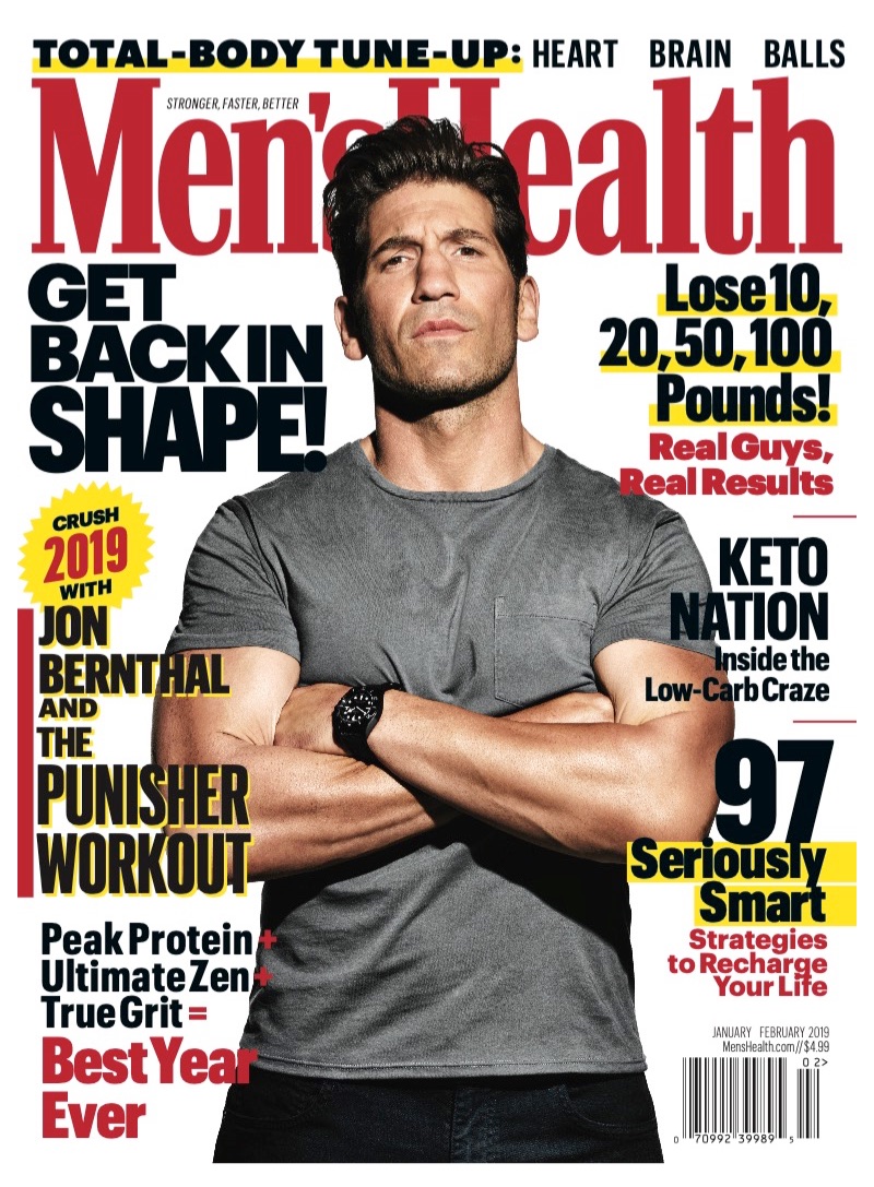 Jon Bernthal covers the January/February 2019 issue of Men's Health.