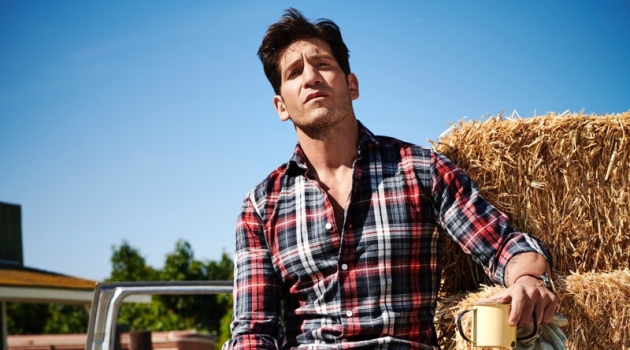 Jon Bernthal Covers Men's Health, Talks 'The Punisher' Embracing rugged style, Jon Bernthal wears an Eleventy shirt, Dolce & Gabbana jeans, Allen Edmonds boots, and a Movado watch.