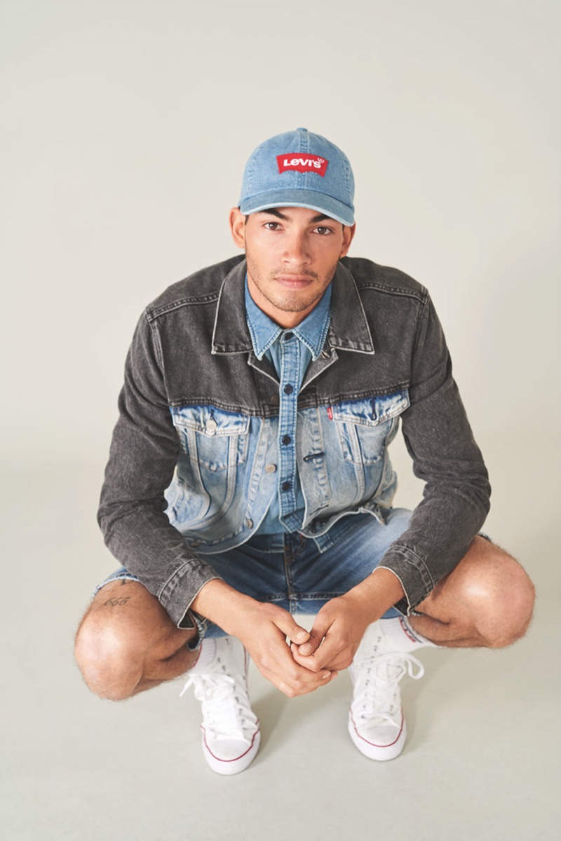 Doubling down on denim, Antoine Lorvo stars in Levi's Red Tab's spring-summer 2019 lookbook.