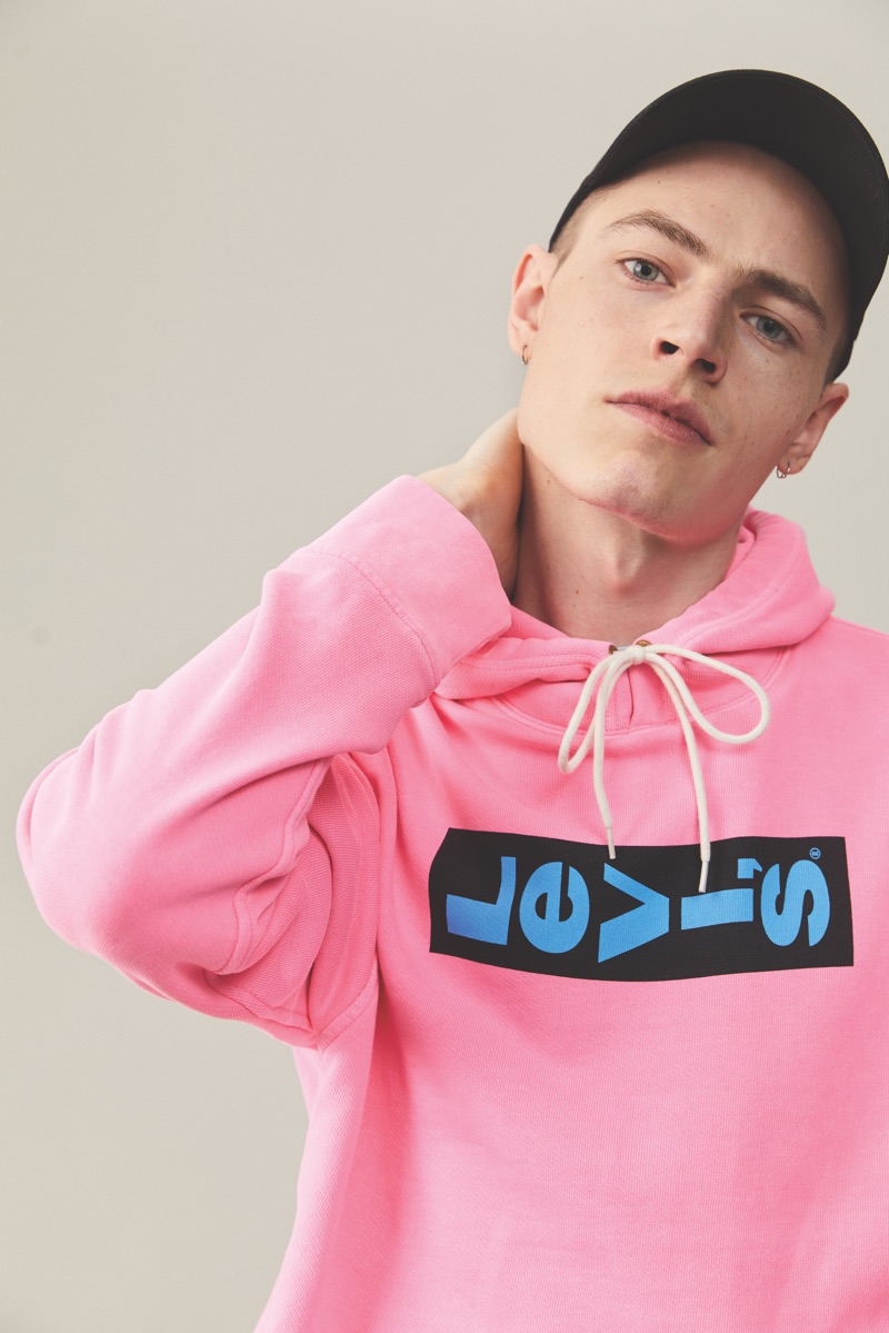 pink levis hoodie