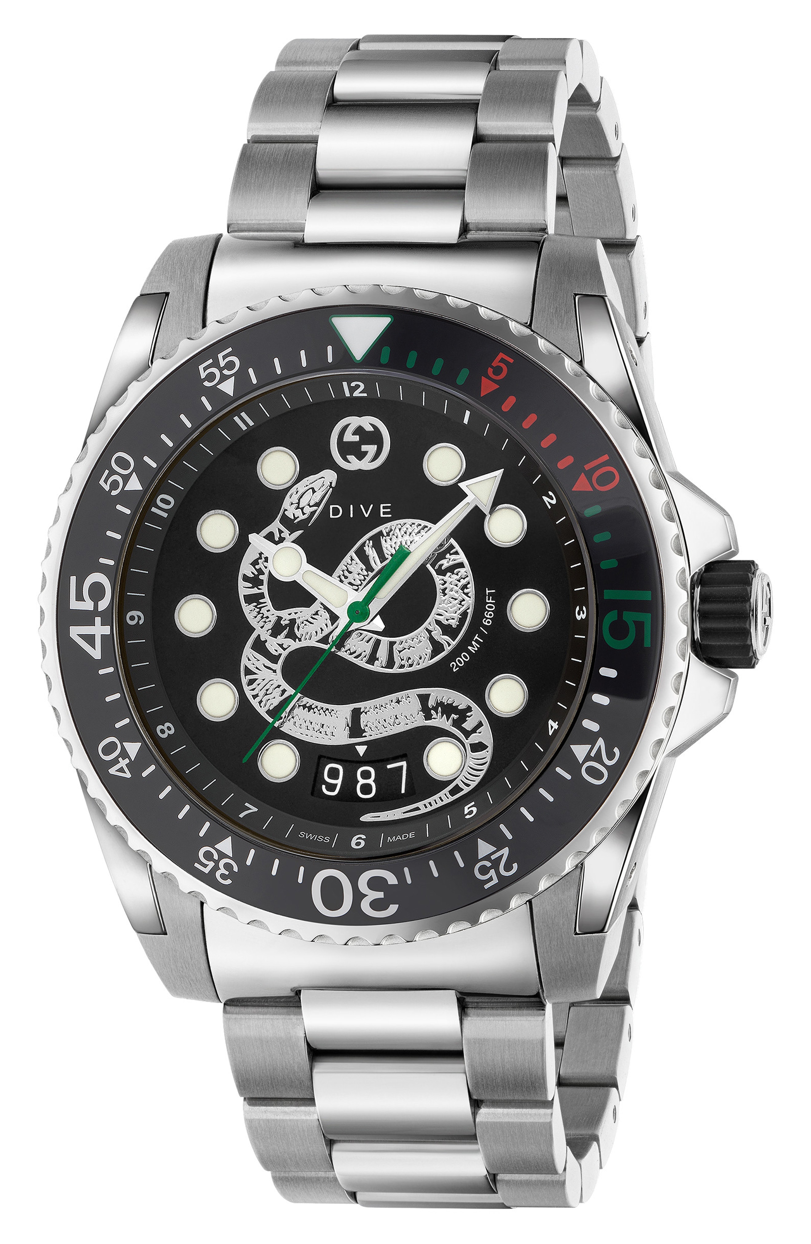 gucci dive watch 45mm snake