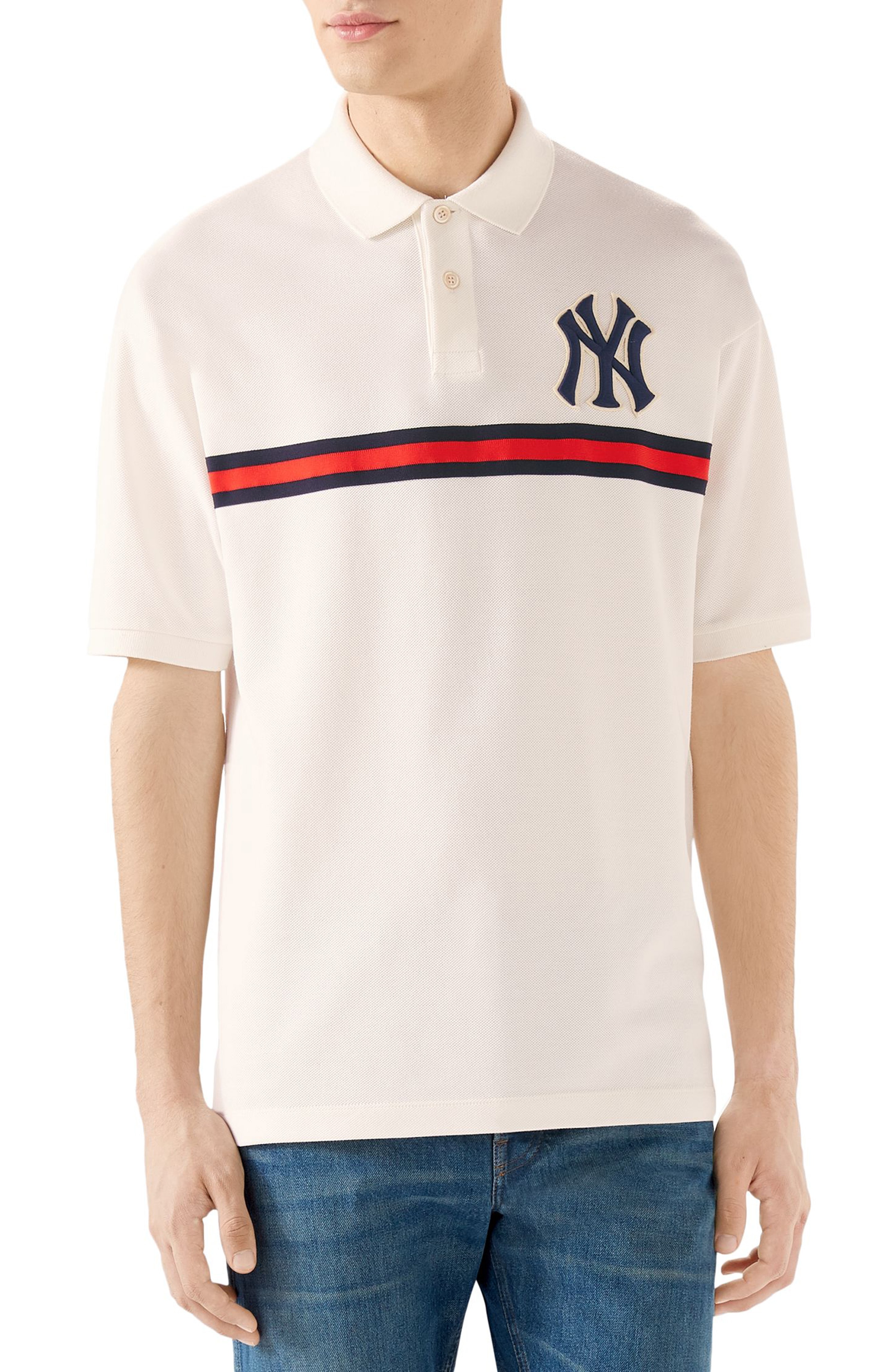 all white gucci polo