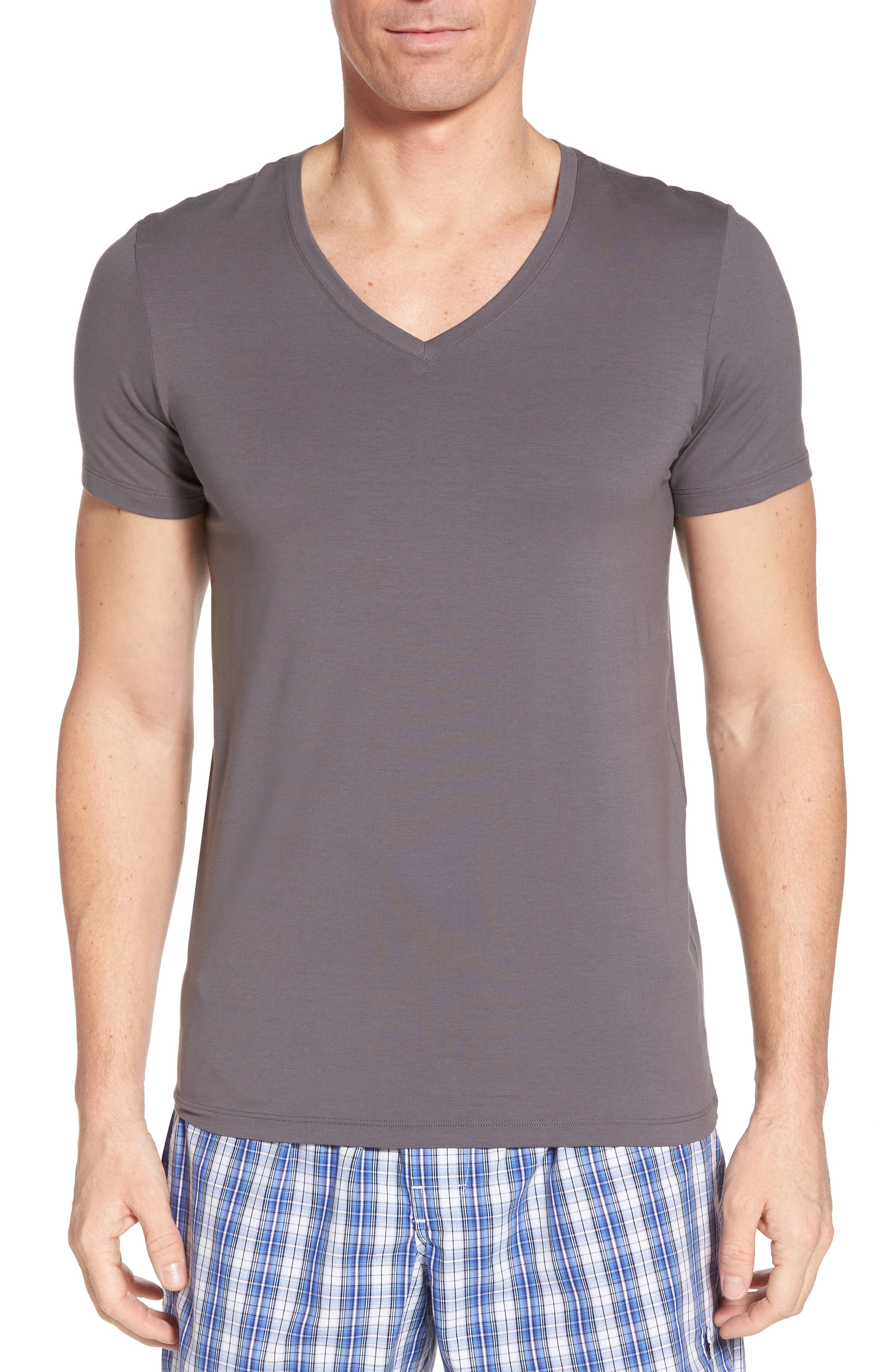Men’s Hanro Cotton Superior V-Neck T-Shirt, Size Medium – Black | The ...