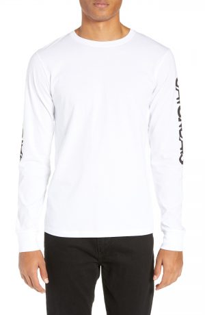 Men's Saturdays Nyc Exclude Logo Long Sleeve T-Shirt, Size Small - White Men's Saturdays Nyc Exclude Logo Long Sleeve T-Shirt, Size Small - White