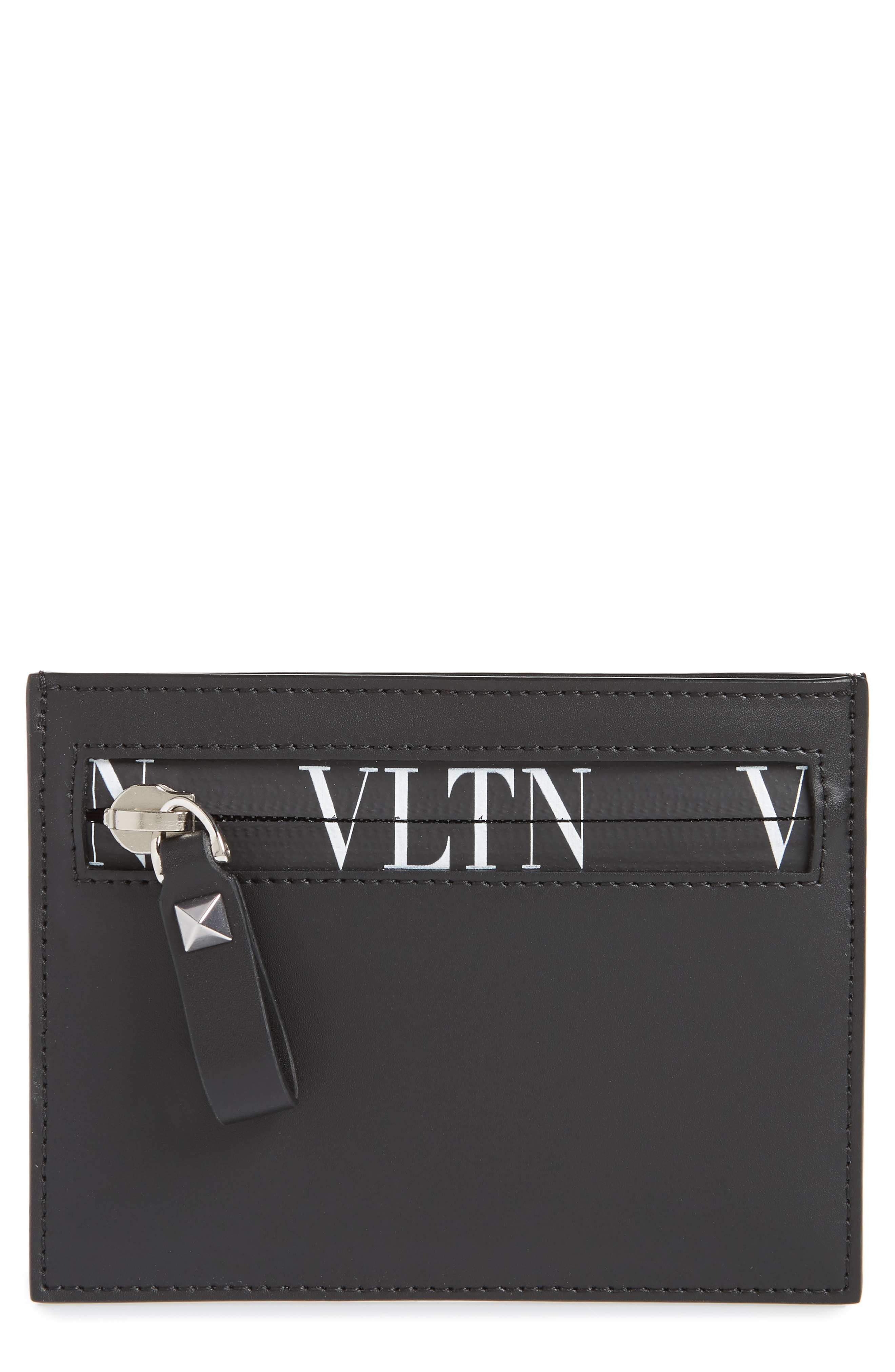 Men’s Valentino Garavani Vltn Logo Leather Card Case – Black | The ...