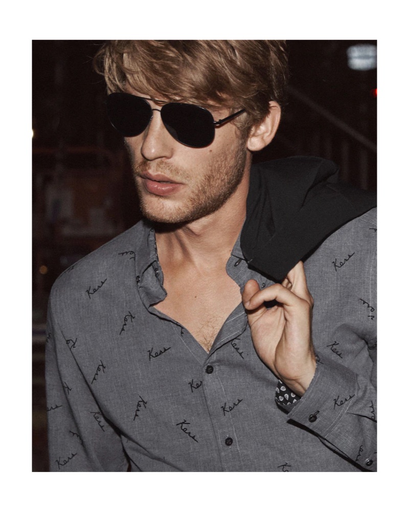 Rocking shades, Baptiste Radufe reunites with Michael Kors for its holiday 2018 campaign.