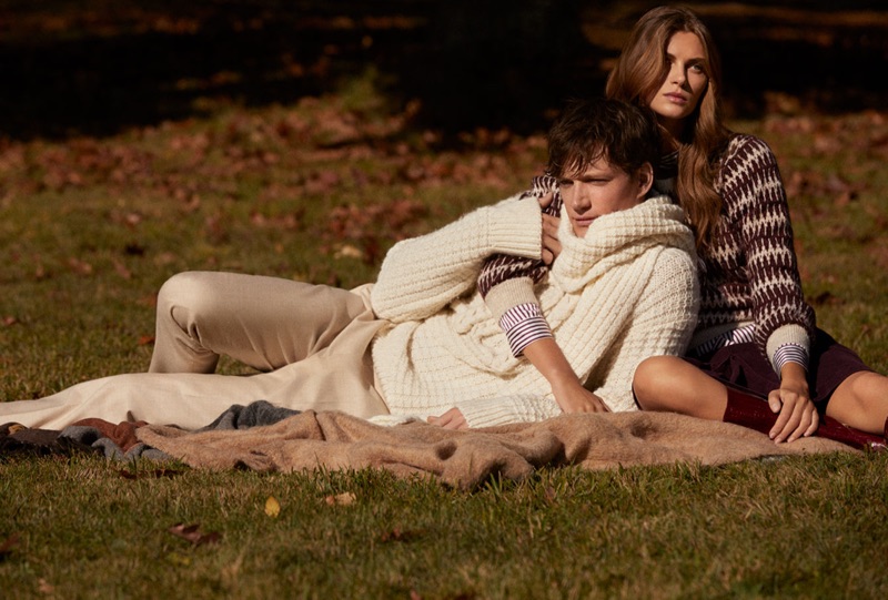 A chic vision, Florian Van Bael wears knitwear from Pedro del Hierro.