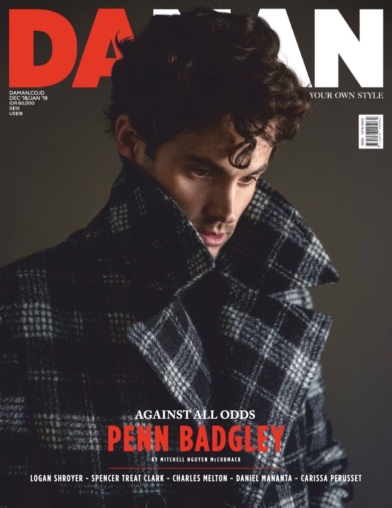 Penn Badgley covers the December 2018/January 2019 issue of Da Man.