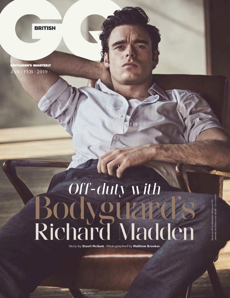 Richard Madden covers the January/February 2019 issue of British GQ.