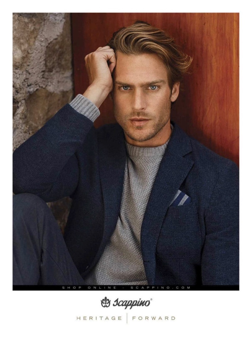 Jason Morgan fronts Scappino's fall-winter 2018 campaign.