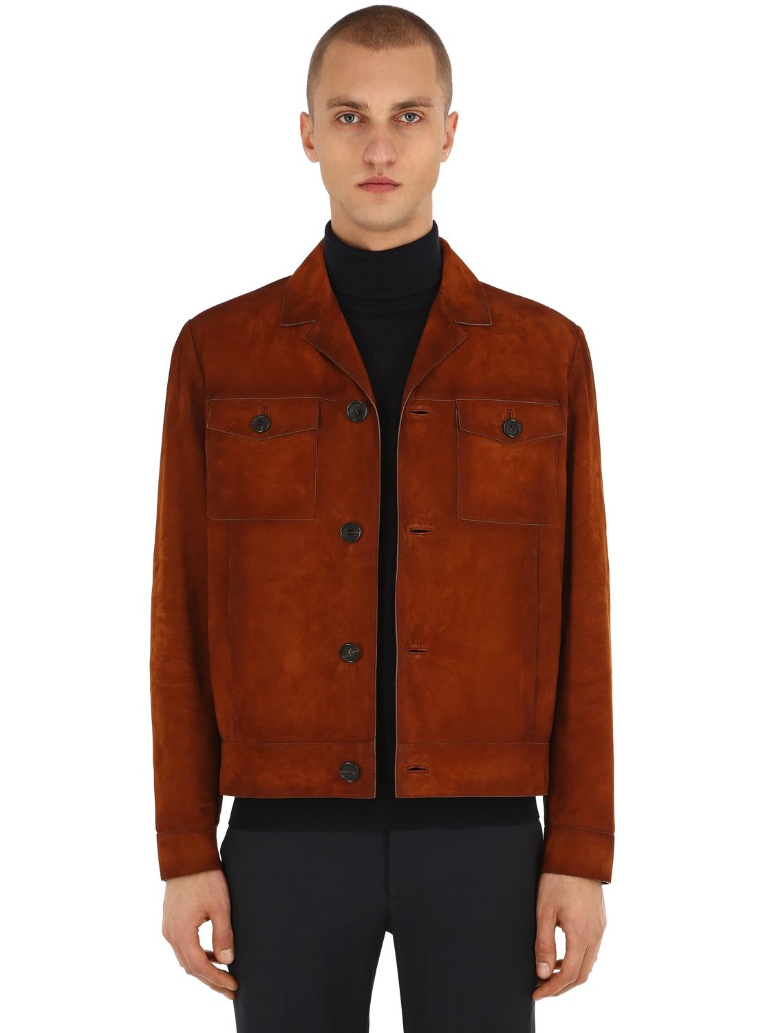 Suede Leather Trucker Jacket | The Fashionisto