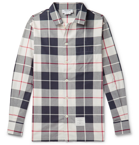 thom browne checked shirt
