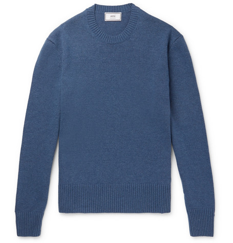 AMI – Knitted Sweater – Men – Blue | The Fashionisto