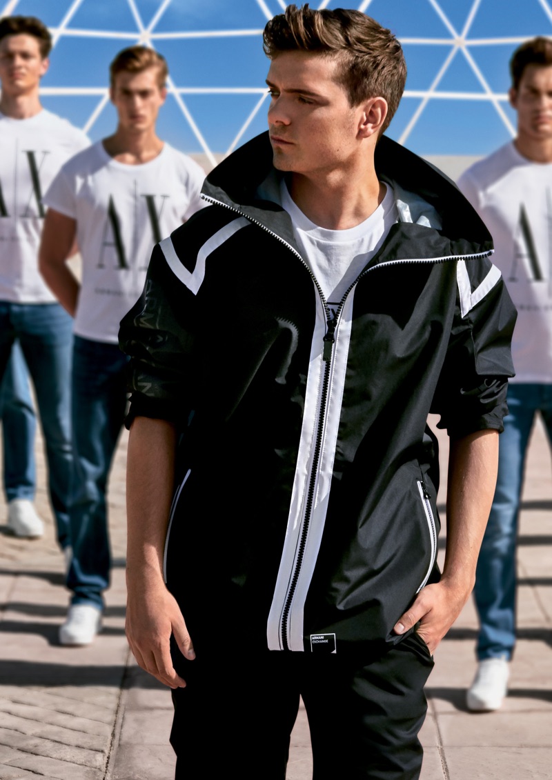 Going sporty, Martin Garrix fronts Armani Exchange's spring-summer 2019 campaign.
