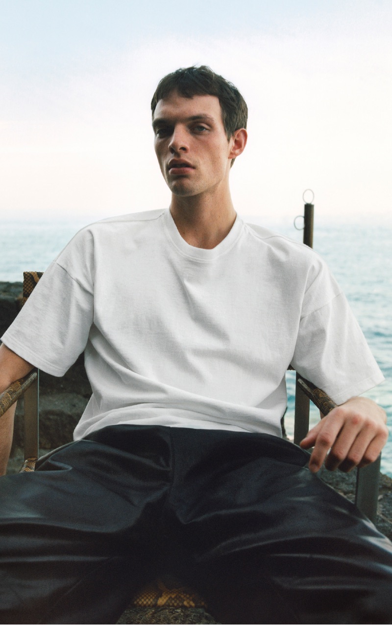 Rocky Harwood stars in Bottega Veneta's spring-summer 2019 men's campaign.