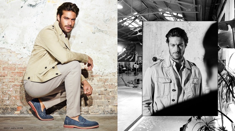 Portuguese model Gonçalo Teixeira appears in Carmela Shoes' spring-summer 2019 campaign.