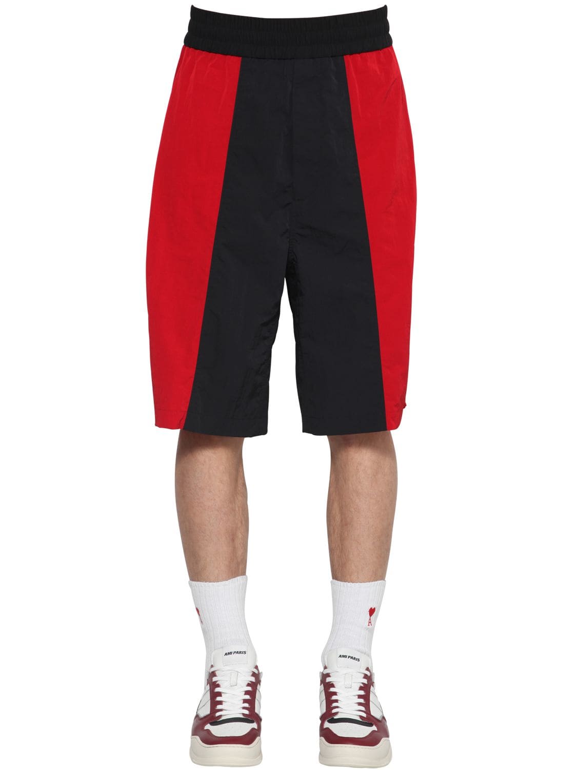 color block sweat shorts