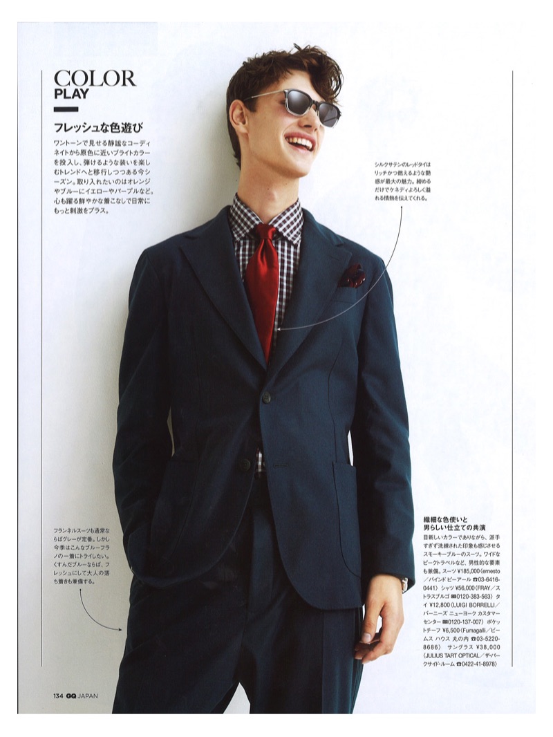 Dion Gerbers Models Sharp Looks for GQ Japan