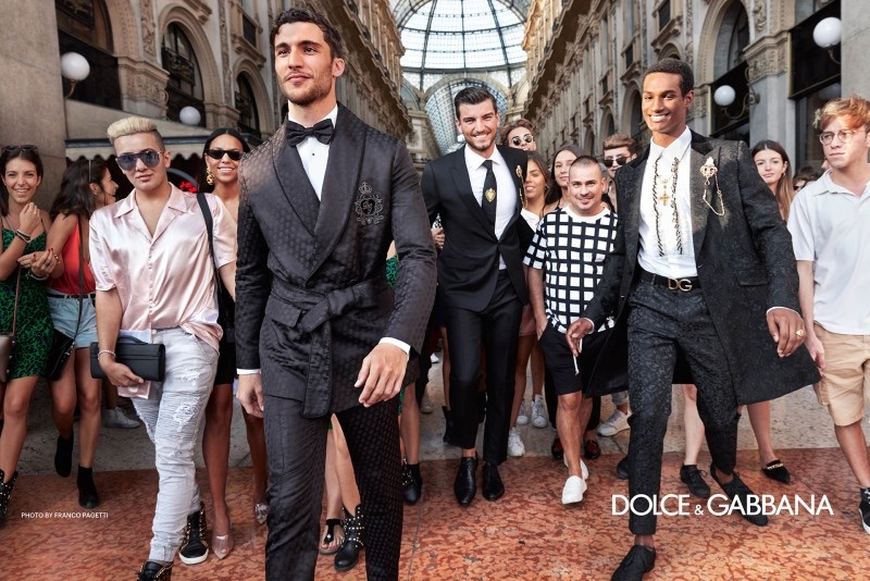 Fredrik Massa, Marco Fantini, and Omar Didiba front Dolce & Gabbana's spring-summer 2019 campaign.