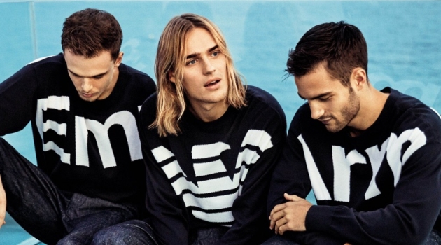 First Look: Giorgio Armani & Emporio Armani Spring '19 Ads André Bona, Ton Heukels, and Aleksandar Rusic star in Emporio Armani's spring-summer 2019 campaign.