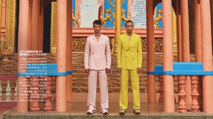 David Trulik & Zhang Wenhui Tackle Bold Colors for GQ Japan