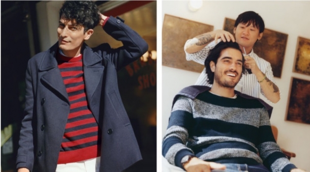 A Fresh Start: Darryl Westly & Moein Asgharnejad + More for H&M Moein Asgharnejad and Victor Bill model striped fashions from H&M.