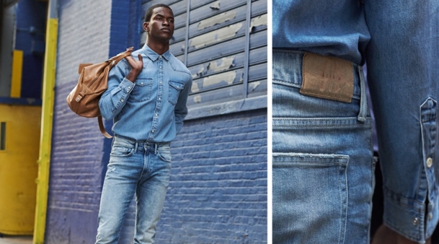 Salomon Diaz Rocks New H&M Denim Styles Doubling down on denim, Salomon Diaz wears H&M skinny jeans.