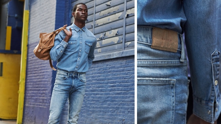 Doubling down on denim, Salomon Diaz wears H&M skinny jeans.