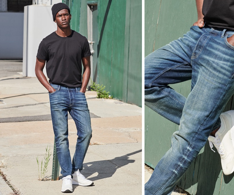 Stepping out, Salomon Diaz rocks H&M slim straight jeans.