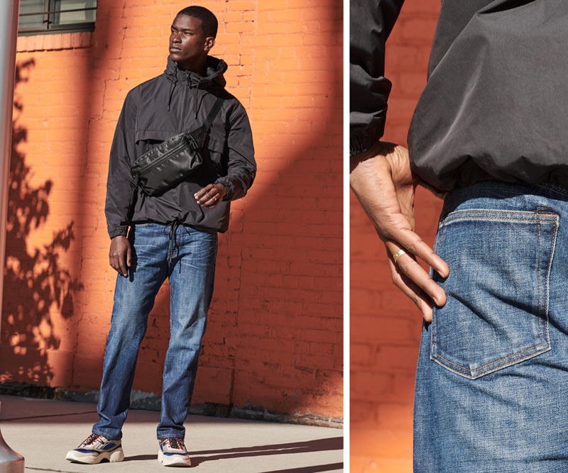 H&M taps Salomon Diaz to step out in its straight fit jeans.